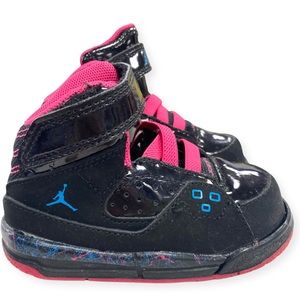 Air Jordan’s Girls Toddler High Top Black Pink Shoes Sz 5